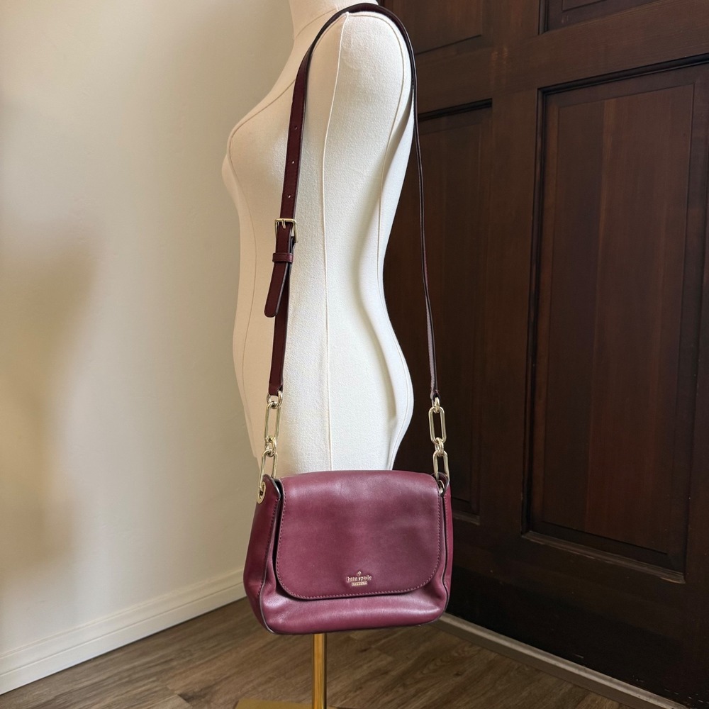 Kate Spade New York Robson Lane Darcy Leather Crossbody Bag | Burgundy